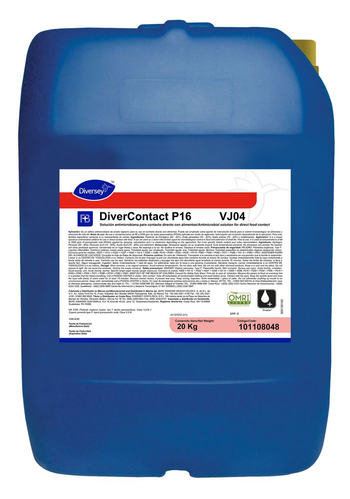 DIVERCONTACT 20kg - Solución antimicrobiana para contacto directo con alimentos